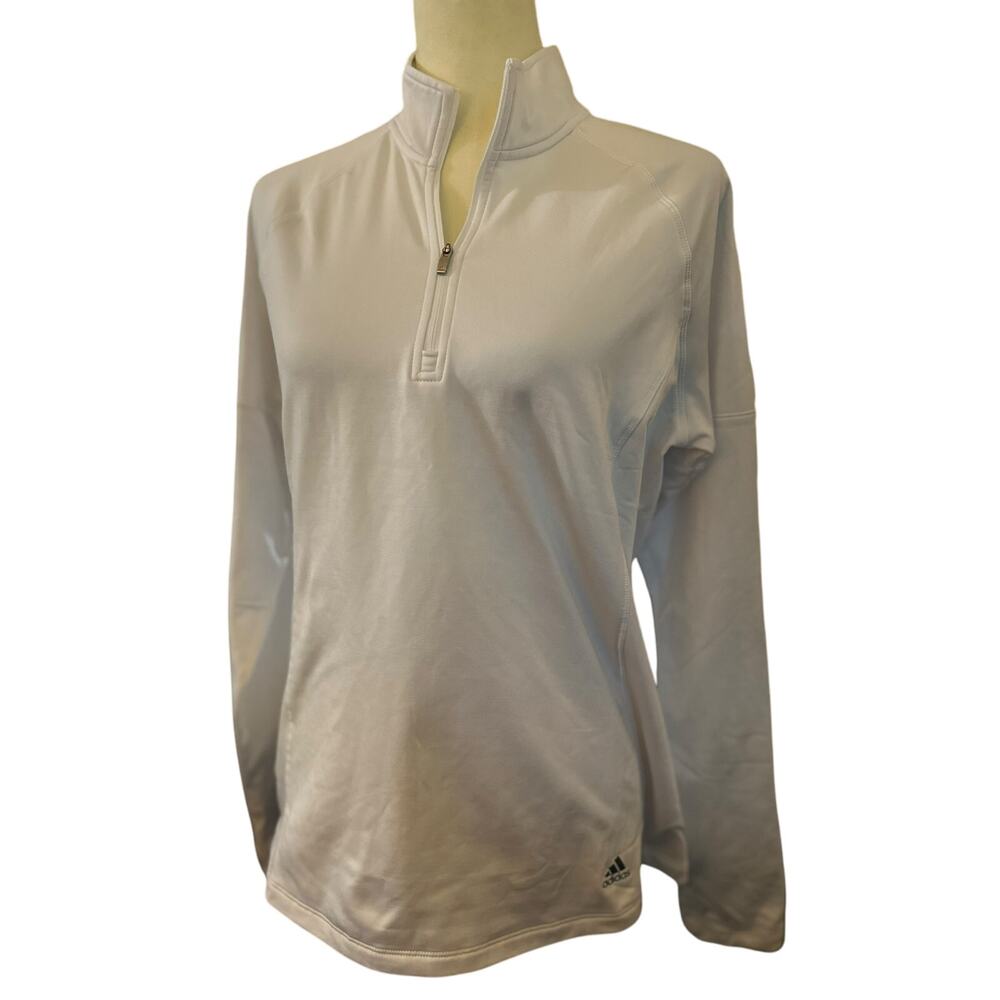 Adidas Golf Half Zip Layering Top, White, Women's Size Large
